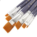 6pcs Different Shape Nylon Hair Paint Brush Set Gouache Watercolor Painting Brush Set
