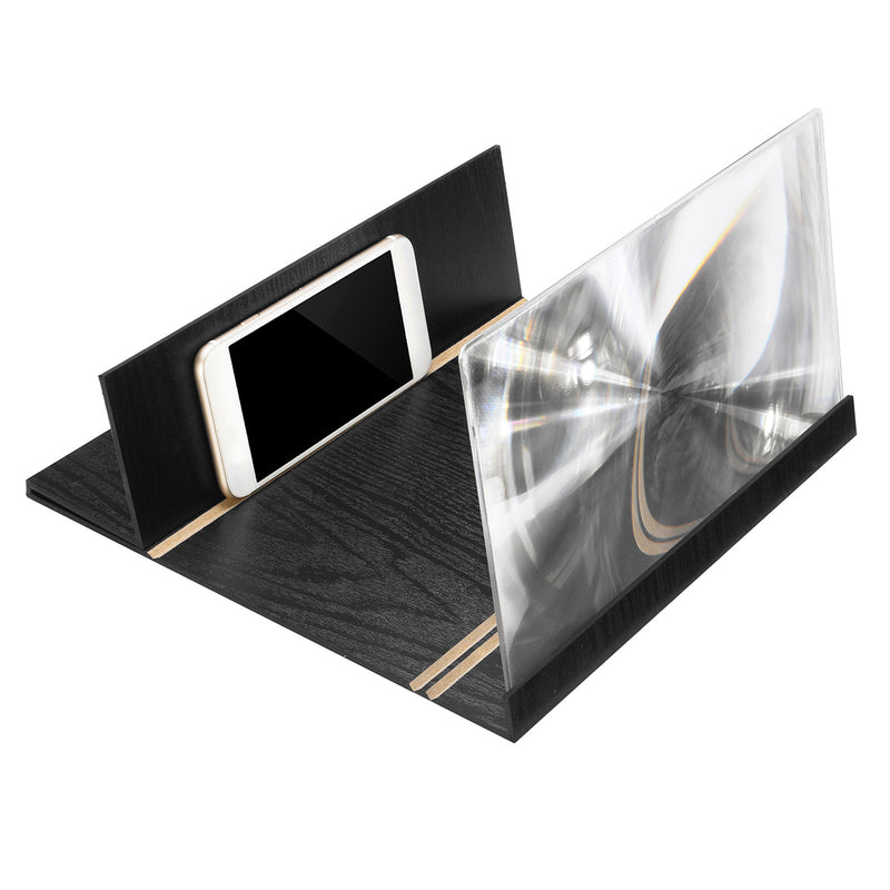 12" Wood Foldable 3D HD Phone Screen Magnifier Movie Video Amplifier For Smart Phone iPhone XS Max Samsung Galaxy S10+