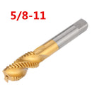 Drillpro 1/2-3/4 Imperial Spiral Flute Hand Tap HSS Titanium Coated Machine Screw Plug Tap Drill