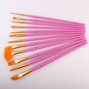 Mrosaa 12Pcs/Set Watercolor Gouache Paint Brushes Different Shape Round Pointed Tip Nylon Hair Painting Brush Set Art Supplies