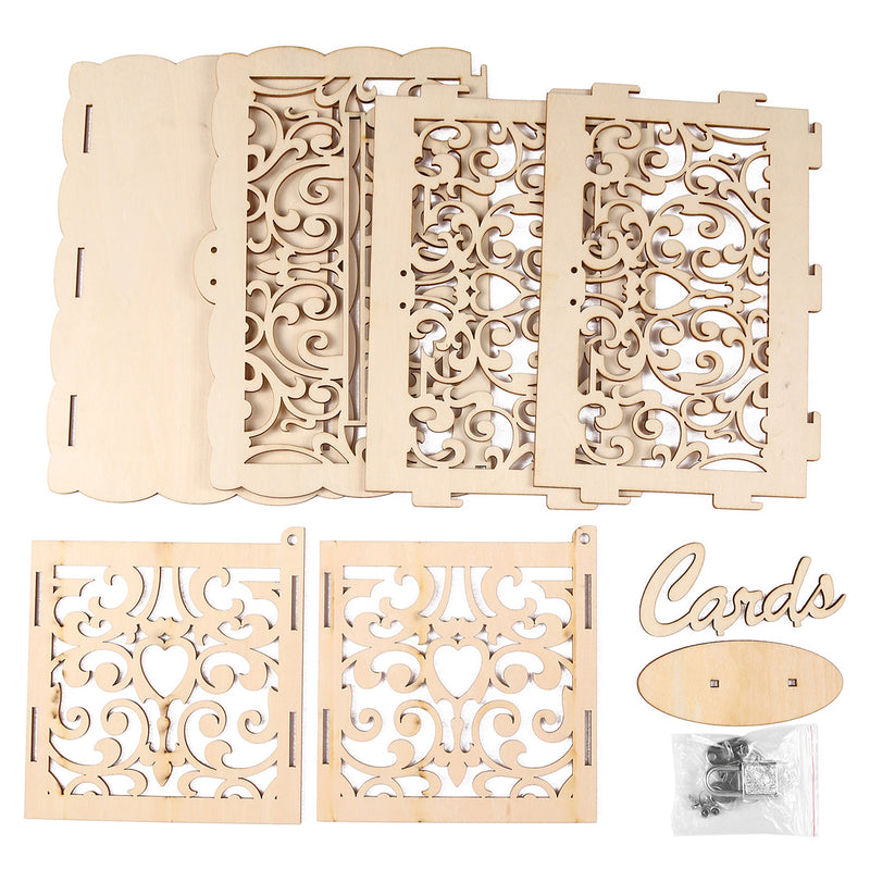 Wooden Wedding Post Box Weddings Reception Card Box With Lock Party Decoration