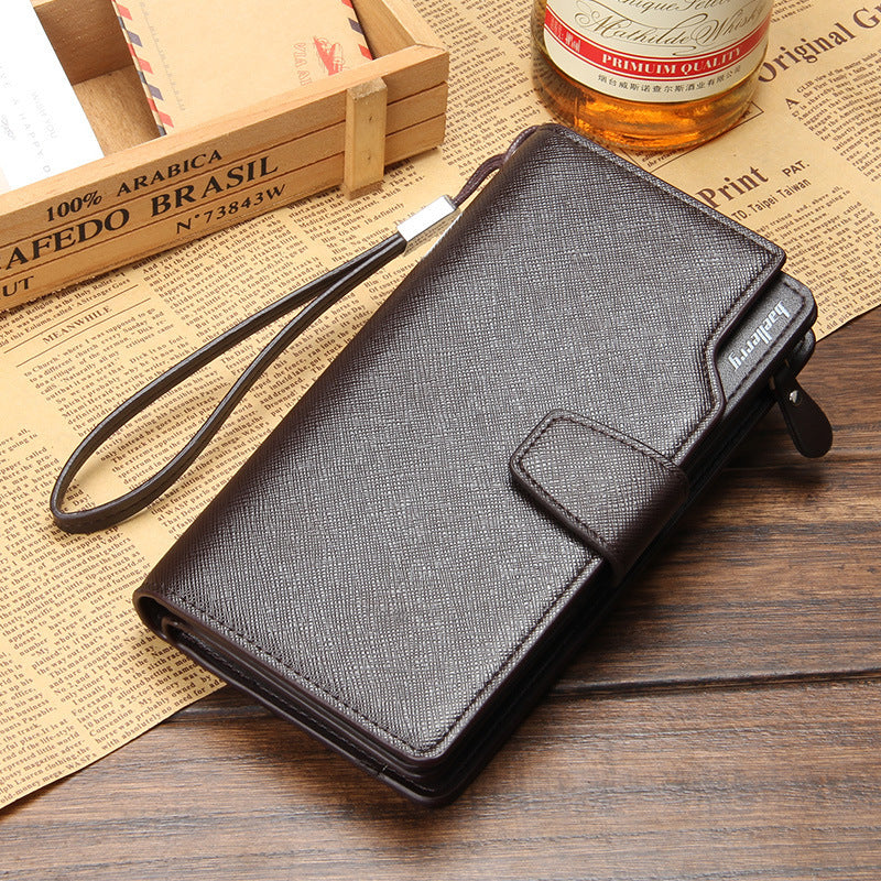 New Fashion Retro Casual Locomotive Multi-function Zipper Buckle Men's Phone Wallet Bag For All Smartphone Under 7 inch
