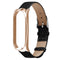 Metal Case Weave Texture Leather Watch Band Watch Strap Replacement for Xiaomi Miband 4