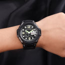 SYNOKE 67606 5ATM Waterproof Men Fashion Luminous Display Stopwatch Watch Dual Display Digital Watch