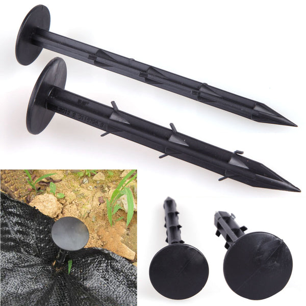 KCASA 10pcs/Pack Black PP Mulch Shading Pest Control Garden Ground Nail Plastic Film Fixing Tools