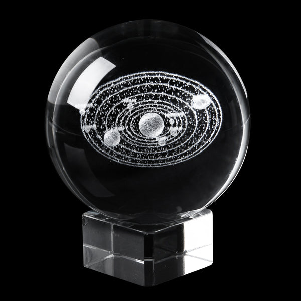 6cm Clear Glass Crystal Healing Ball Meditate Sphere Mascot Planet Space Decor
