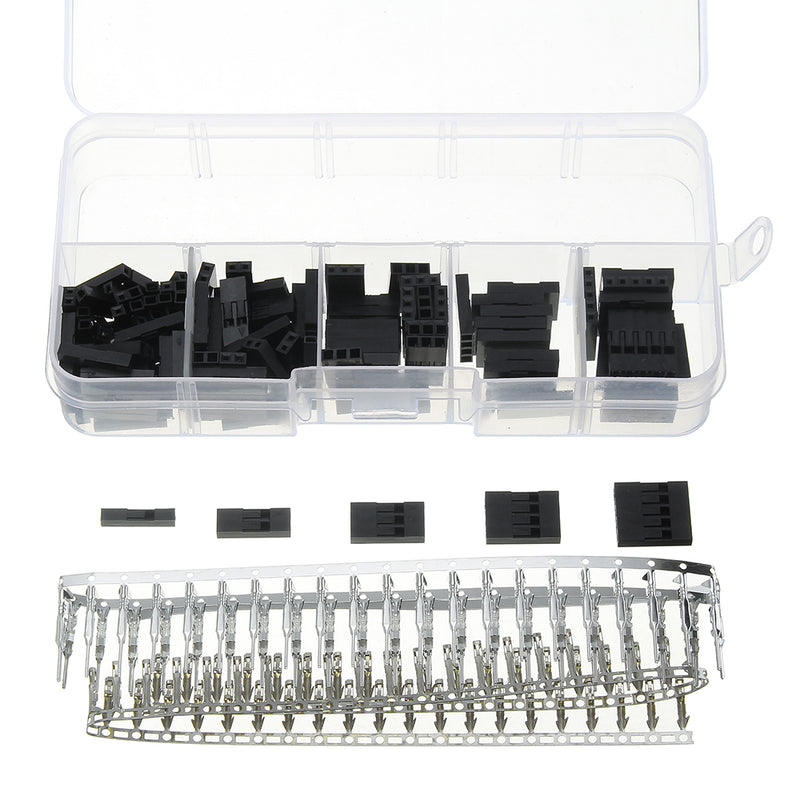 1250pcs 2.54mm Dupont Connector 1/2/3/4/5 Pin Male Female Header Housing Crimp Connectors Terminal Jumper Wire Cable Connectors
