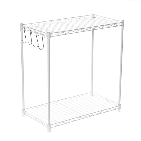 2 Tier Adjustable Steel Wire Shelving Unit Metal Rack Home Kitchen Storage Shelf