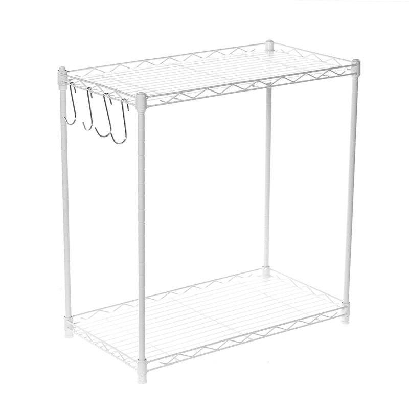 2 Tier Adjustable Steel Wire Shelving Unit Metal Rack Home Kitchen Storage Shelf