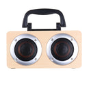 W5B Wooden Wireless bluetooth Speaker Dual Units Stereo Bass TF Card AUX Speaker with Mic