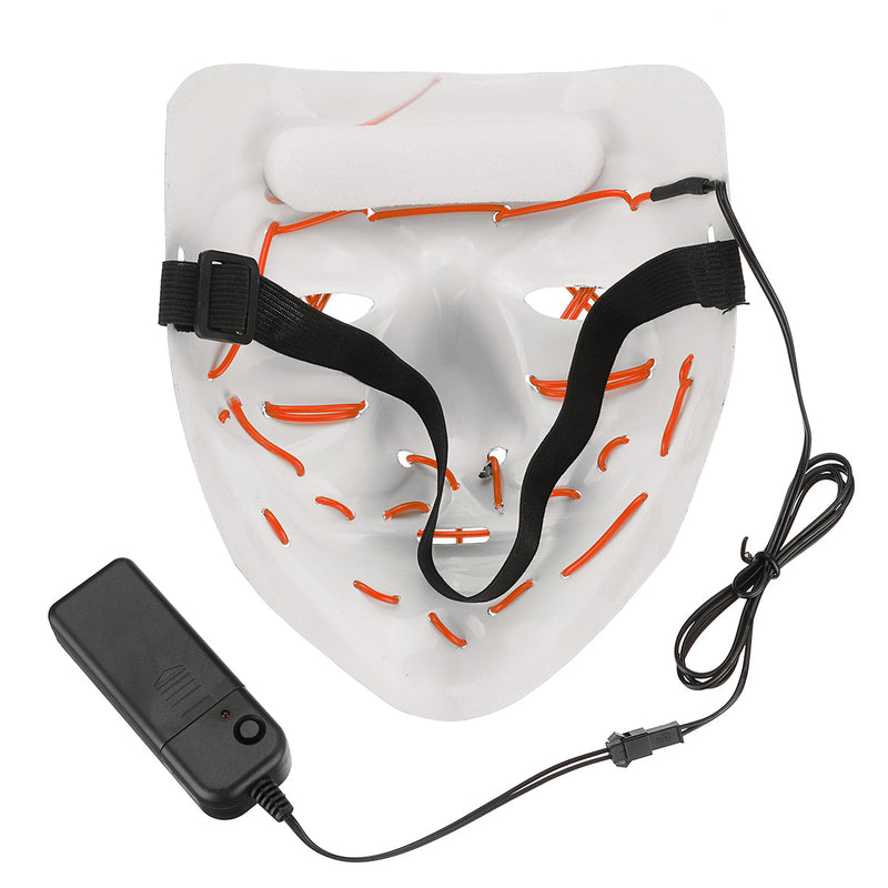 Halloween 4-Modes LED Light El Wire Mask Up Funny Mask The Purge Election Year Great Cosplay Mask