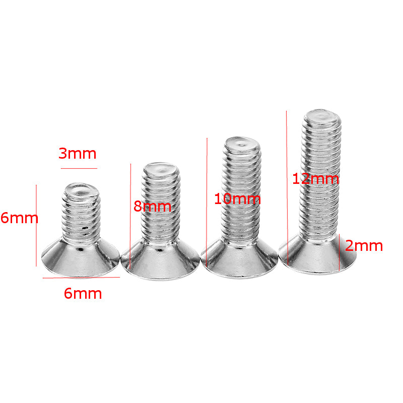 Suleve M3ASH5 10pcs M3 Hex Countersunk Flat Head Screws Alloy Steel Titanium Plated 12.9 Grade