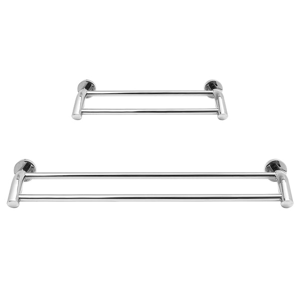 Wall Mounted Double Towel Rack Hotel Rail Stainless Steel Tube Bathroom 40/50/60cm