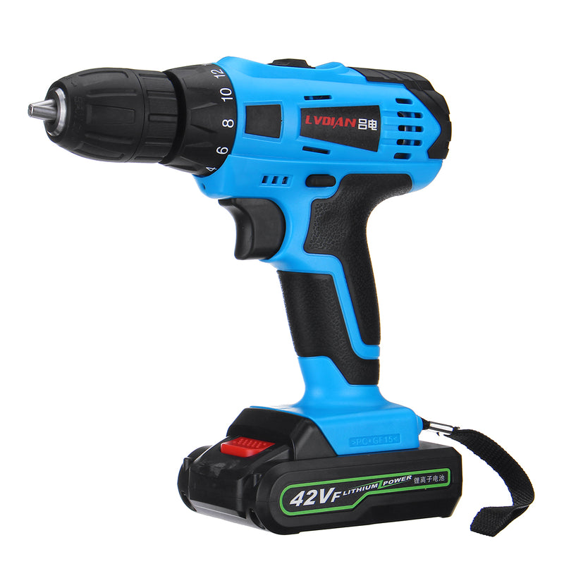 42V 2 Speed Cordless Rechargeable Battery Electric Screwdriver Power Drill