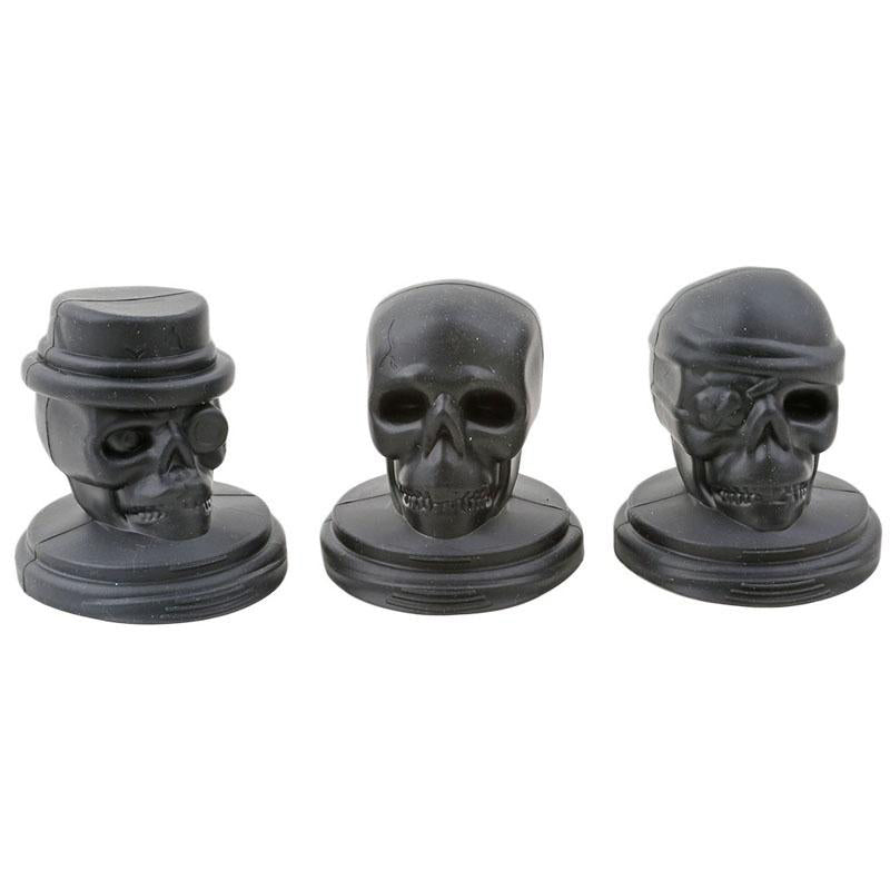 KCASA 3D Skull Ice Cube Tray Halloween Ice Mold Cocktiail Silicone Ice-cream Mold Maker Set Of 3