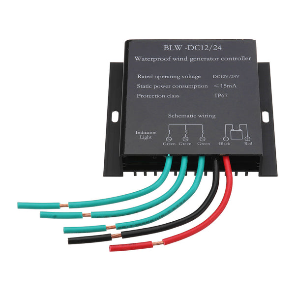 100W-800W DC 12V/24V Wind Turbine Generator Waterproof Battery Charge Controller Regulator