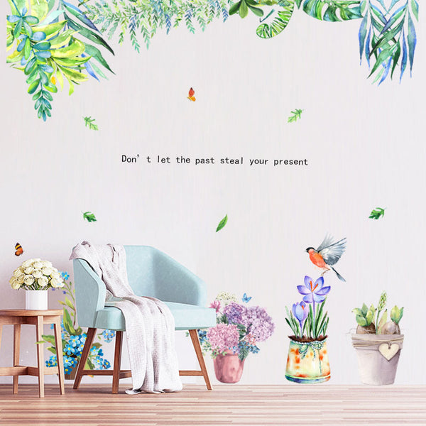 Miico FX82026 2 PCS Flower Printing Sticker Decorative Sticker Sofa Background Wall Sticker DIY Sticker