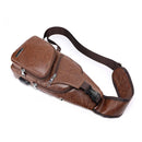 Men's Anti Theft Crossbody Bag USB PU Charging Shoulder Bag Camping Chest Waist Pack