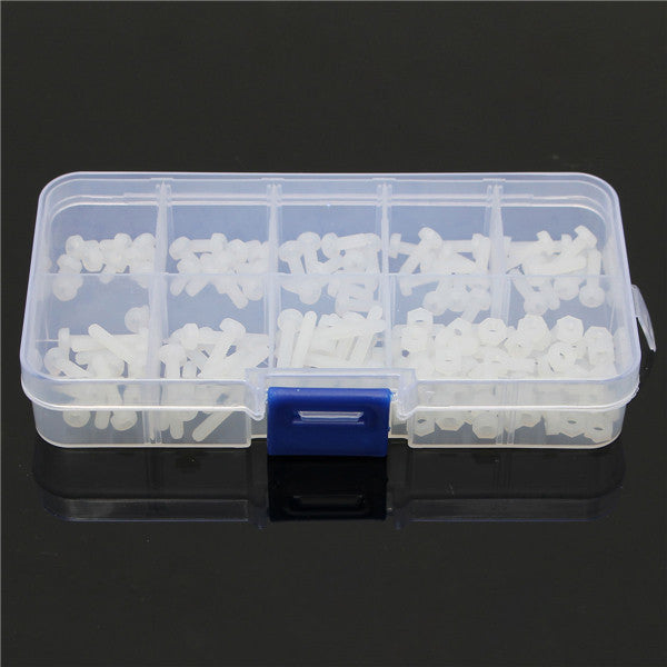 Suleve M3NR1 M3 Nylon Screw White Nylon Screws Bolt & Nuts Assortment Kit 160pcs