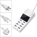 Upgrade Version Multiple USB Charger Intelligent 8-Port Desktop Charger Wireless Charger Charging Station Multi Port Travel Fast Wall Charger Hub Display Real-time Current