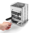 Stainless Steel Square Folding Portable Barbecue BBQ Grill Stove Compact Charcoal Outdoor Camping Cooker