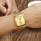 WWOOR 8831 Square Dial Luminous Display Men Wrist Watch Mesh Steel Calendar Quartz Watch