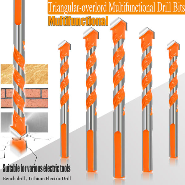 5Pcs 6/6/8/810mm Triangular-overlord Handle Multifunctional Drill Bits Twist Drill Set