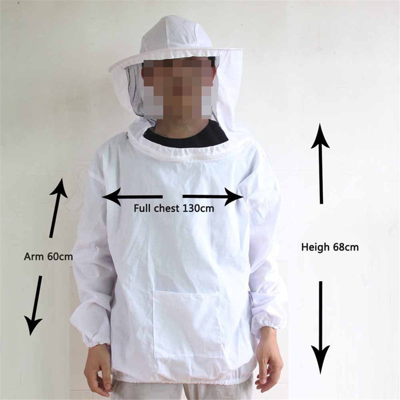 4Pcs Safe Bee-Proof BeeKeeping Veil Hat Suit Work Gloves Bee Hive Brush J Hook Tool