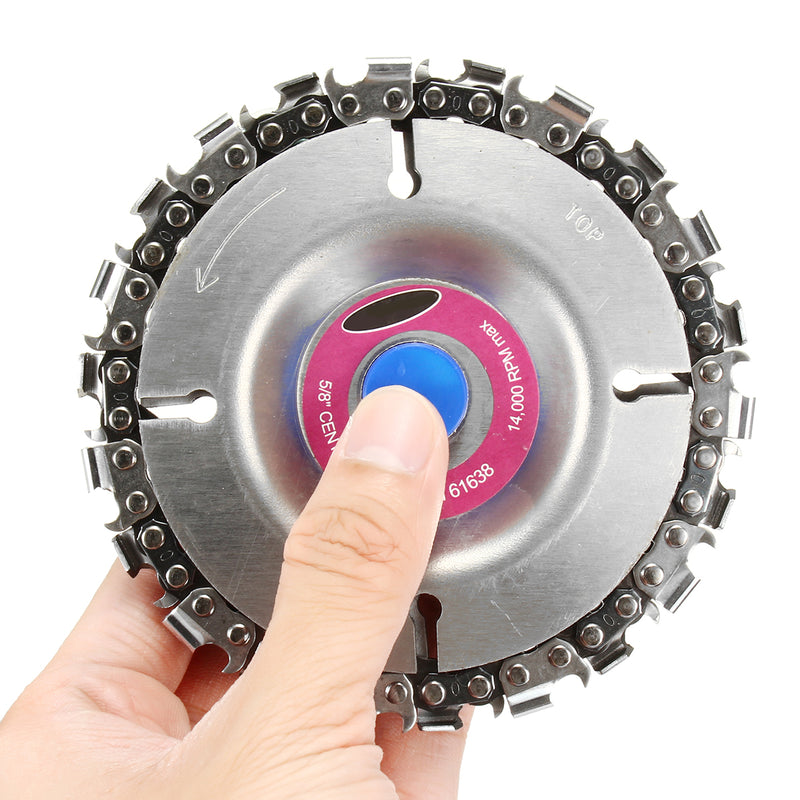 4 Inch Red Grinder Chain Disc ID16mm 22 Tooth Wood Carving Disc For 100/115 Angle Grinder