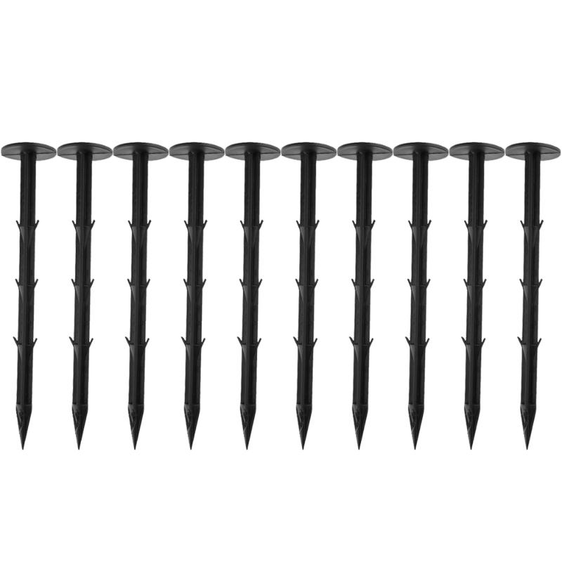 KCASA 10pcs/Pack Black PP Mulch Shading Pest Control Garden Ground Nail Plastic Film Fixing Tools