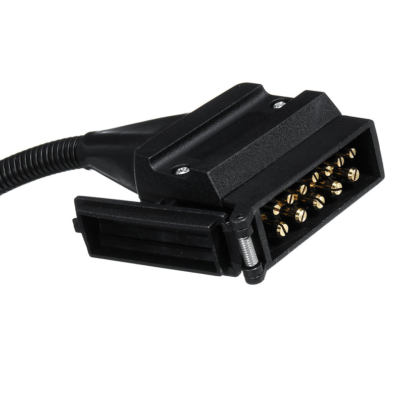 7 Pin Flat Female Socket to 12 Pin Male Plug Caravan Connector Trailer Adaptor