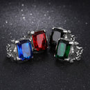 E-commerce Source Of Origin Europe And America Domineering Titanium Steel Men's Set Ruby Ring