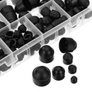 Suleve MXNC1 M4/M5/M6/M8/M10/M12 Black Nut Bolt Cover Hexagonal Bolt Cap Rubber Cap 145Pcs