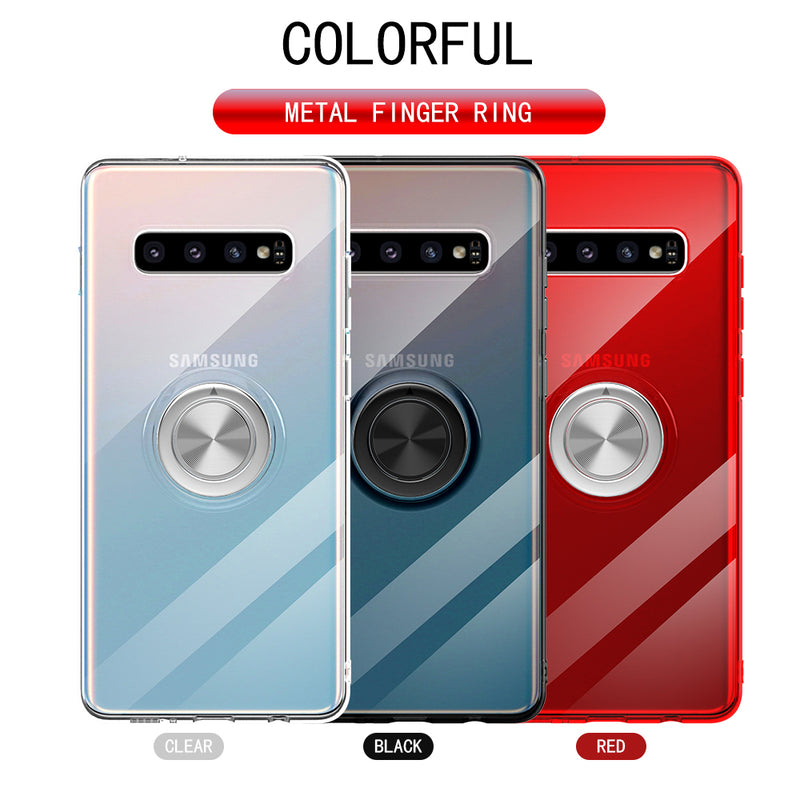 Bakeey Clear Ring Grip Stand Magnetic Adsorption Protective Case For Samsung Galaxy S10
