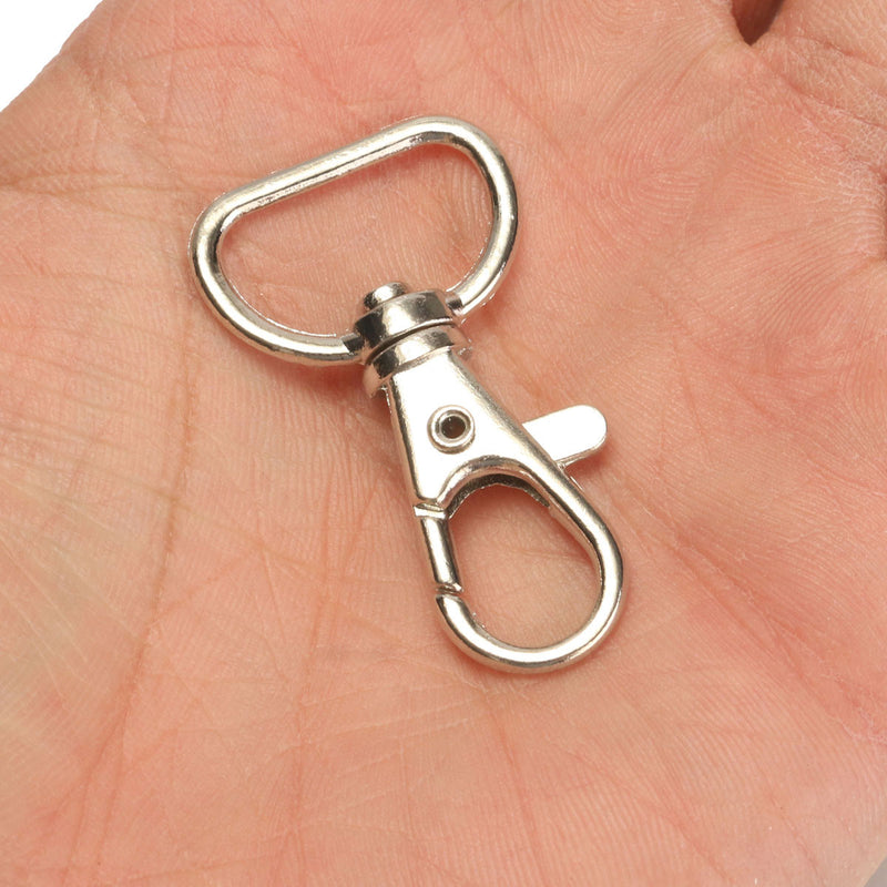 25Pcs Metal Swivel Lobster Claw Clasps Keychain Luggage Buckle DIY Handmade Accessories