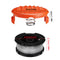 8Pcs Weed Eater String Replacement Spool Line + 2Pcs Trimmer Cap For Black For Decker Lawnmower