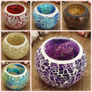 Glass Sparkling Mosaic Crystal Candle Holder Romantic Candle Container Valentine's Day Gift