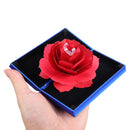 Folding Rotating Rectangle Rose Ring Box Birthday Valentine's Day Jewelry Box