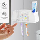 4 Toothbrush Holder Set Wall Mount Stand Home Bathroom Toilet Automatic Toothpaste Dispenser