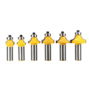 6pcs 1/2 Inch Shank Round Over Edging Router Bit