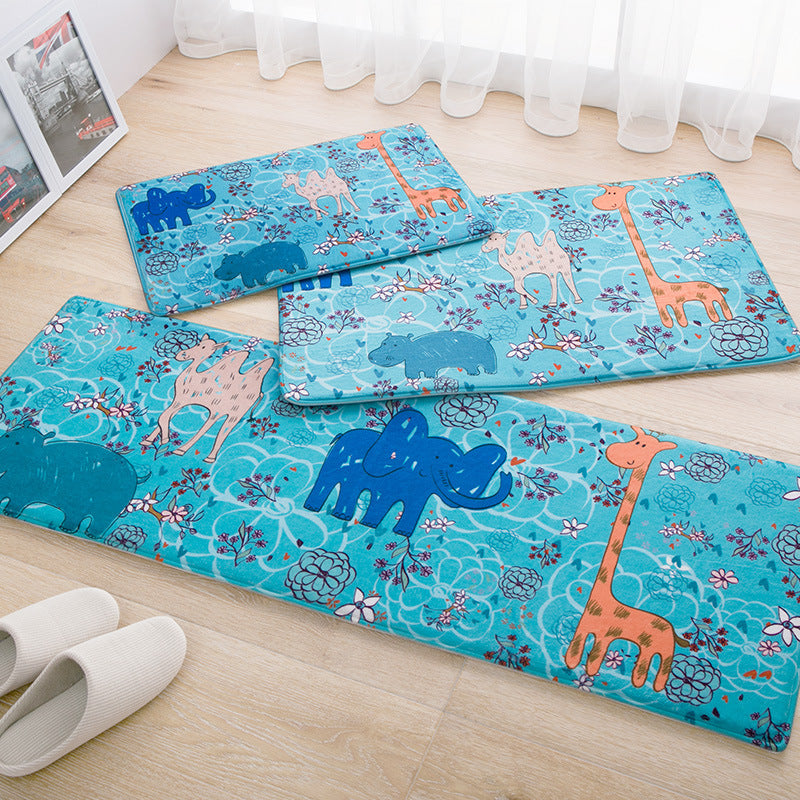 Flannel Floor Mat Kitchen Home Door Mats Long Kitchen Carpet Bedroom Anti-skid Mat Multi-purpose Mat