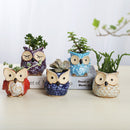 Porcelain Animal Vase Series Mini Pots Ornaments Cute Owl Multi-flower Pots Suit Exquisite Small Home Decor