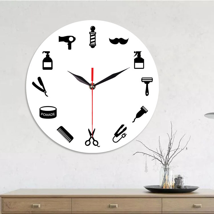 Emoyo ECY027 Creative Haircut Pattern Wall Clock 3D Wall Clock For Home Office Decorations A