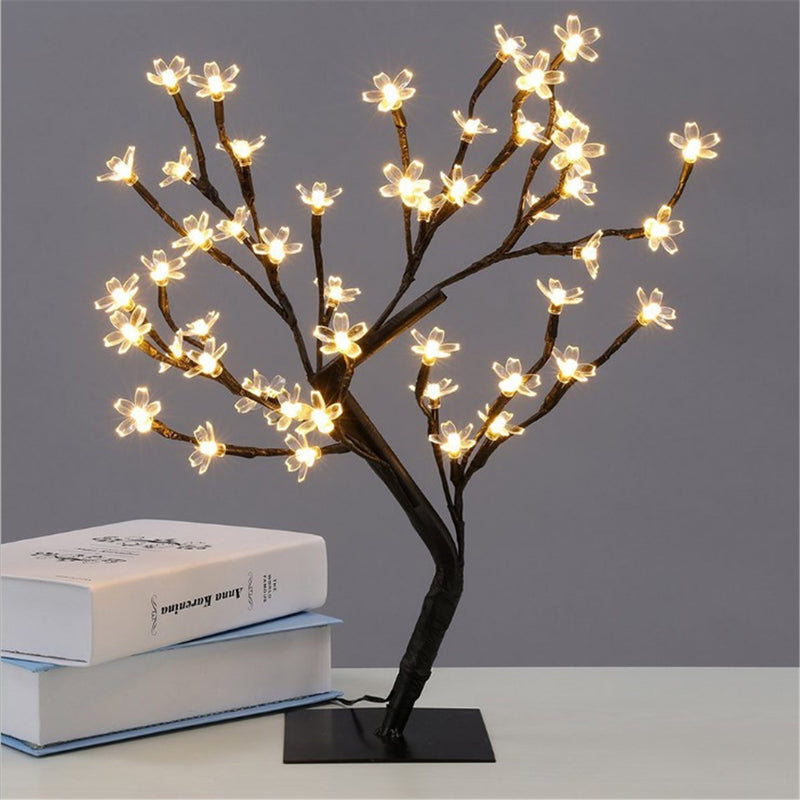 45cm LED Cherry Blossom Bonsai Sakura Tree with 72 LED Fairy Light Table Lamp