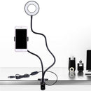 Universal Desktop Lazy Holder Phone Holder with LED Lamp Selfie Light for iPhone Samsung Xiaomi