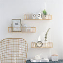 Industrial Metal Wire Wood Wall Kitchen Modern Loft Dorm Storage Rack Shelf Room Decor
