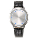 Touch Screen LED Waterproof Personality Tree Shaped Dial Leather Strap Lover Men Women Watch