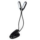 Double heads 10 LED Clip Table Light 3 Modes Dimming Battery powered Desk Lamp for Reading working