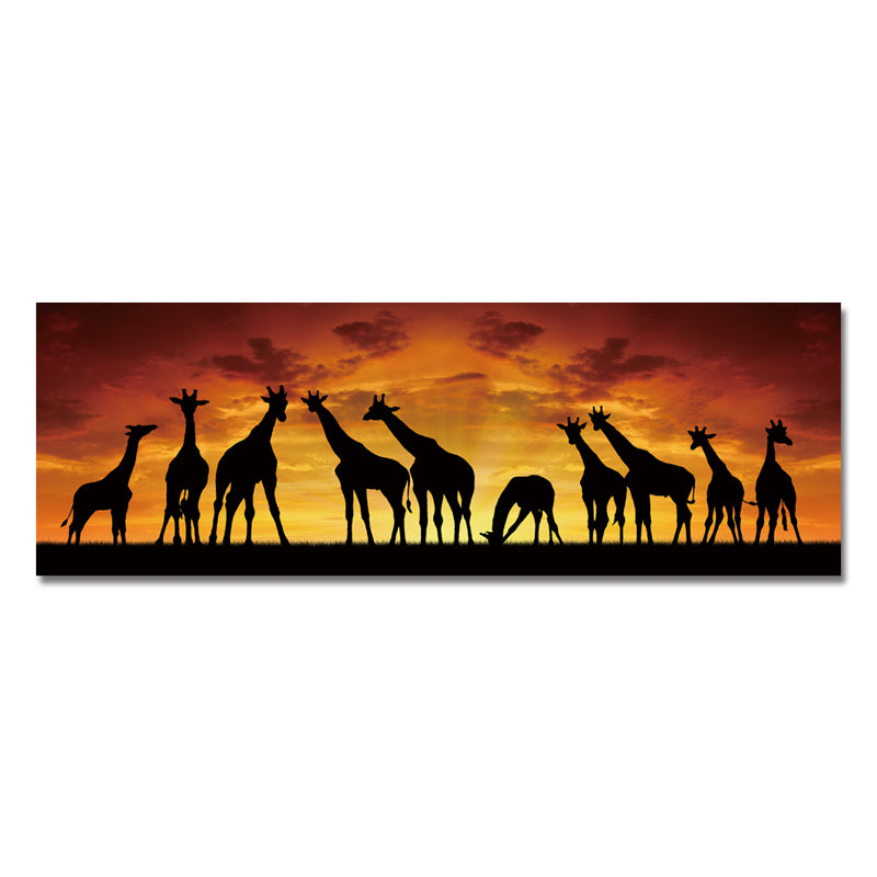 DYC 10672 Single Spray Oil Paintings Giraffe Sunrise Landscape For Home Decoration Paintings Wall Art