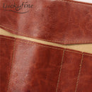 Vintage Retro Luxury Roll Leather Make Up Cosmetic Pen Pencil Case Pouch Purse Bag for School